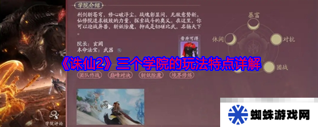 《诛仙2》三个学院的玩法特点详解